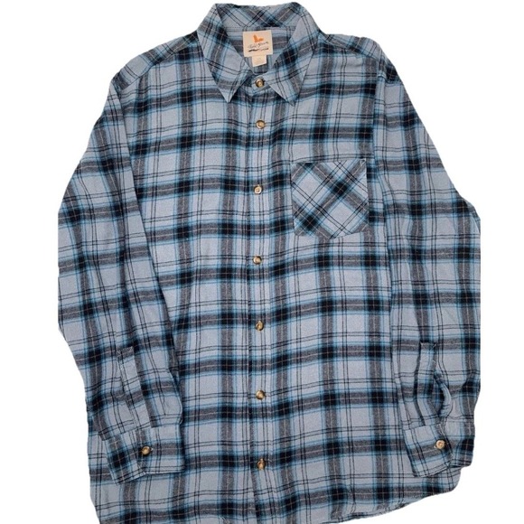 Field and Stream Other - Field Stream Flannel Shirt Mens Blue Plaid Long Sleeve Button Up Outdoors 2XL